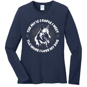 The More People I Meet The More I Love My Dog - Schäferhund Ladies Long Sleeve Shirt