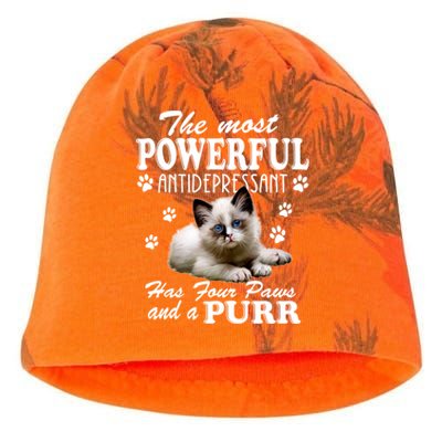 The Most Powerful Antidepressant Has Four Paws And A Purr Cute Gift Kati - Camo Knit Beanie