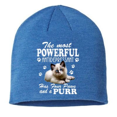 The Most Powerful Antidepressant Has Four Paws And A Purr Cute Gift Sustainable Beanie