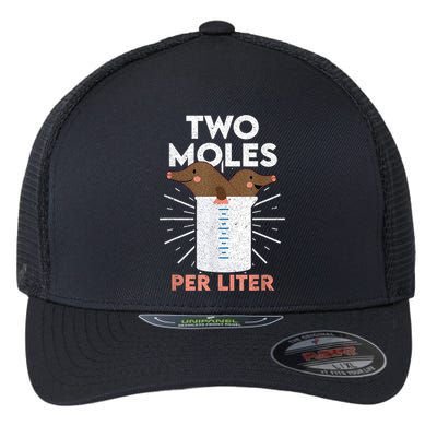 Two Moles Per Liter Funny Chemistry Science Tee Flexfit Unipanel Trucker Cap