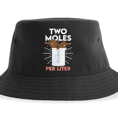 Two Moles Per Liter Funny Chemistry Science Tee Sustainable Bucket Hat