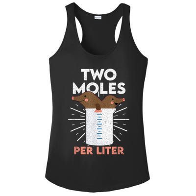 Two Moles Per Liter Funny Chemistry Science Tee Ladies PosiCharge Competitor Racerback Tank