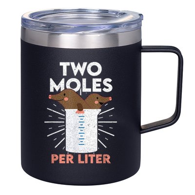 Two Moles Per Liter Funny Chemistry Science Tee 12oz Stainless Steel Coffee Mug
