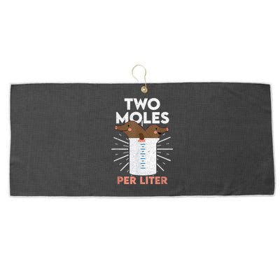 Two Moles Per Liter Funny Chemistry Science Tee Large Microfiber Waffle Golf Towel