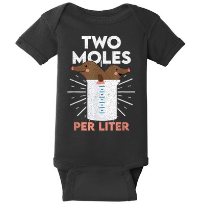 Two Moles Per Liter Funny Chemistry Science Tee Baby Bodysuit