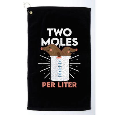 Two Moles Per Liter Funny Chemistry Science Tee Platinum Collection Golf Towel