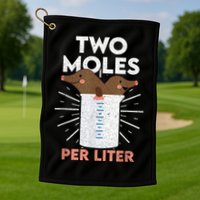 Two Moles Per Liter Funny Chemistry Science Tee Golf Towel