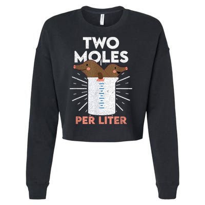 Two Moles Per Liter Funny Chemistry Science Tee Cropped Pullover Crew