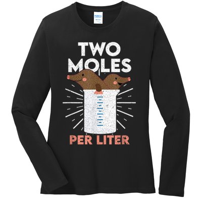Two Moles Per Liter Funny Chemistry Science Tee Ladies Long Sleeve Shirt