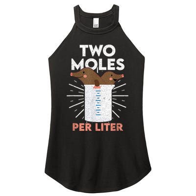 Two Moles Per Liter Funny Chemistry Science Tee Women's Perfect Tri Rocker Tank