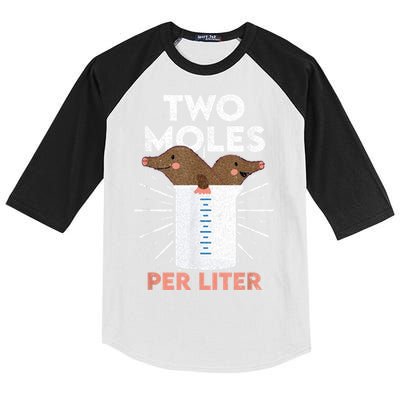 Two Moles Per Liter Funny Chemistry Science Tee Kids Colorblock Raglan Jersey