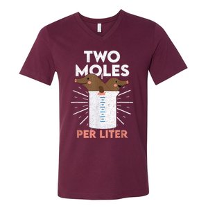 Two Moles Per Liter Funny Chemistry Science Tee V-Neck T-Shirt