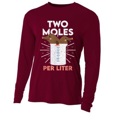 Two Moles Per Liter Funny Chemistry Science Tee Cooling Performance Long Sleeve Crew