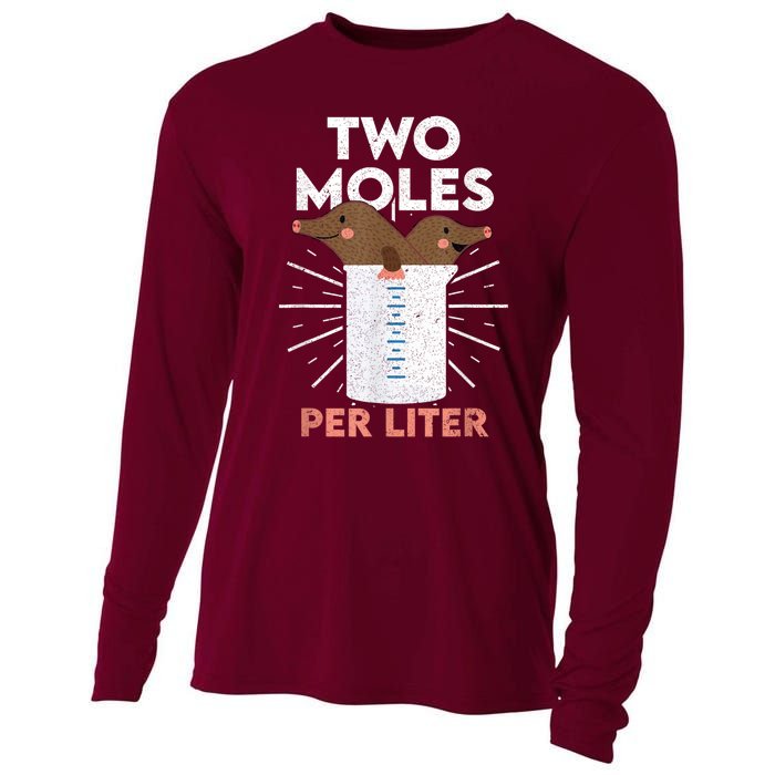 Two Moles Per Liter Funny Chemistry Science Tee Cooling Performance Long Sleeve Crew