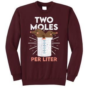 Two Moles Per Liter Funny Chemistry Science Tee Tall Sweatshirt