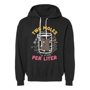 Two Moles Per Liter Science Lover Chemistry Mammal Mole Garment-Dyed Fleece Hoodie