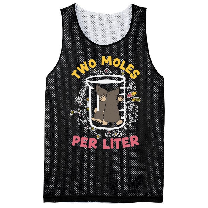 Two Moles Per Liter Science Lover Chemistry Mammal Mole Mesh Reversible Basketball Jersey Tank