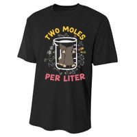 Two Moles Per Liter Science Lover Chemistry Mammal Mole Performance Sprint T-Shirt