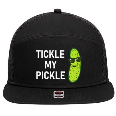 Tickle My Pickle Funny Jokes Sarcastic 7 Panel Mesh Trucker Snapback Hat