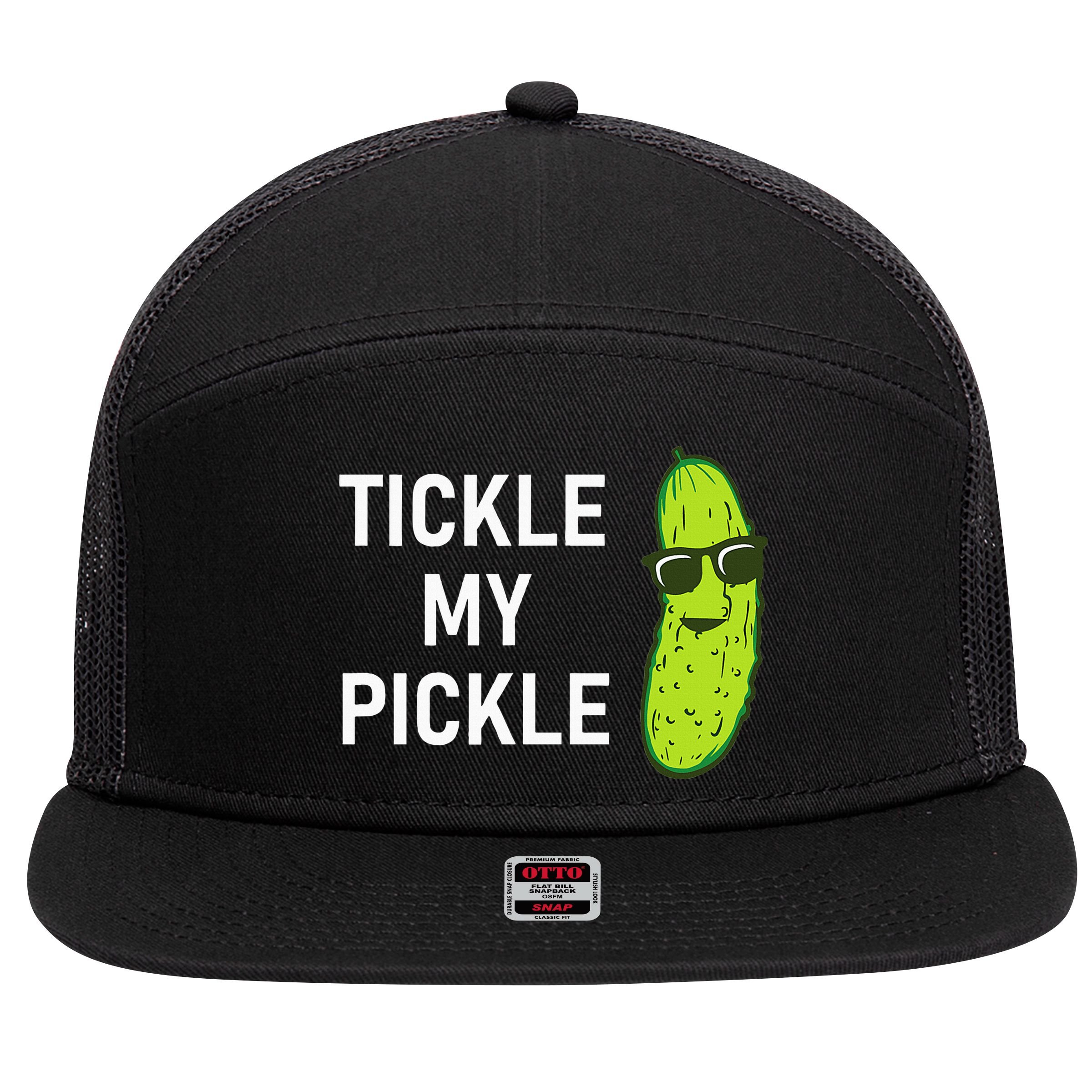 Tickle My Pickle Funny Jokes Sarcastic 7 Panel Mesh Trucker Snapback Hat