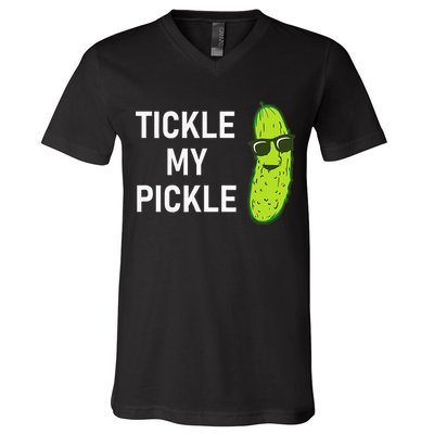 Tickle My Pickle Funny Jokes Sarcastic V-Neck T-Shirt
