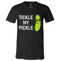 Tickle My Pickle Funny Jokes Sarcastic V-Neck T-Shirt