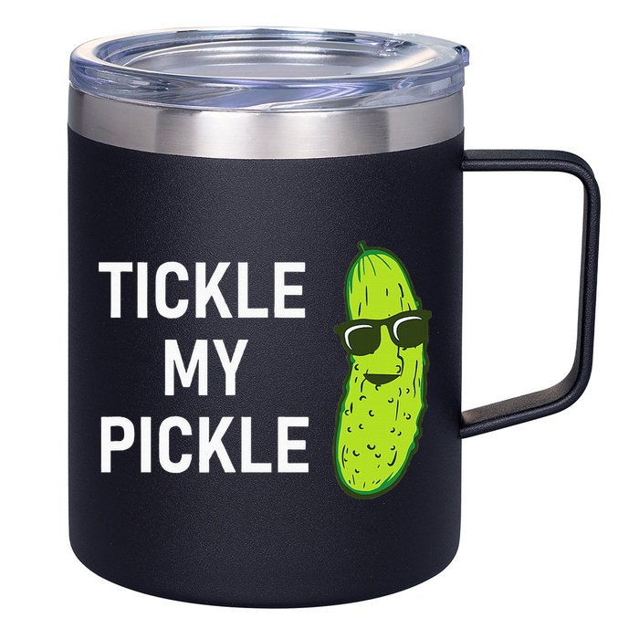 Tickle My Pickle Funny Jokes Sarcastic 12oz Stainless Steel Coffee Mug