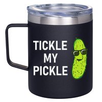 Tickle My Pickle Funny Jokes Sarcastic 12oz Stainless Steel Coffee Mug