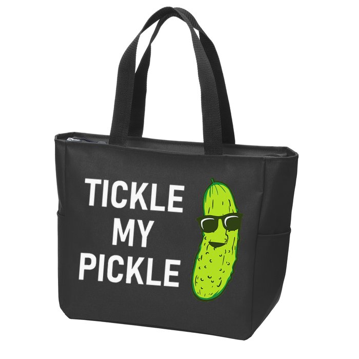 Tickle My Pickle Funny Jokes Sarcastic Zip Tote Bag