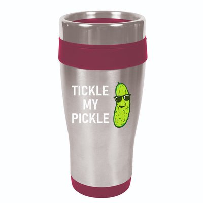 Tickle My Pickle Funny Jokes Sarcastic 16oz Travel Tumbler