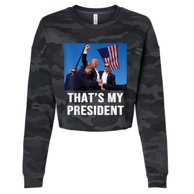 ThatS My President Trump Rally Shooter Mug Shot Trump Cropped Pullover Crew