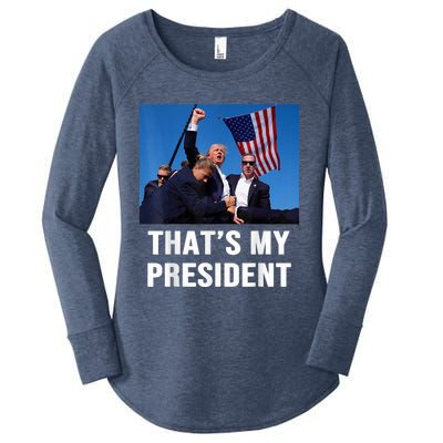 ThatS My President Trump Rally Shooter Mug Shot Trump Women's Perfect Tri Tunic Long Sleeve Shirt