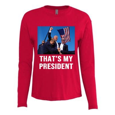 ThatS My President Trump Rally Shooter Mug Shot Trump Womens Cotton Relaxed Long Sleeve T-Shirt