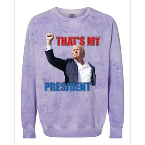 Thats My President Trump 2024 Donald Trump Survived Shooter Colorblast Crewneck Sweatshirt