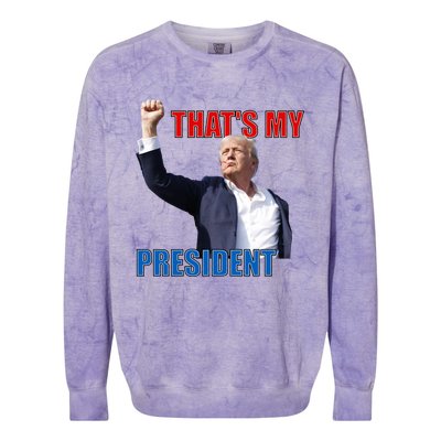 Thats My President Trump 2024 Donald Trump Survived Shooter Colorblast Crewneck Sweatshirt