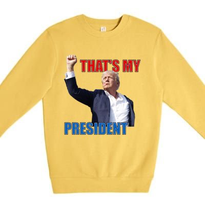 Thats My President Trump 2024 Donald Trump Survived Shooter Premium Crewneck Sweatshirt