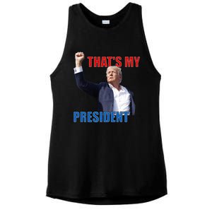 Thats My President Trump 2024 Donald Trump Survived Shooter Ladies PosiCharge Tri-Blend Wicking Tank