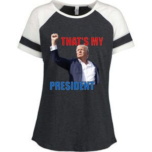 Thats My President Trump 2024 Donald Trump Survived Shooter Enza Ladies Jersey Colorblock Tee