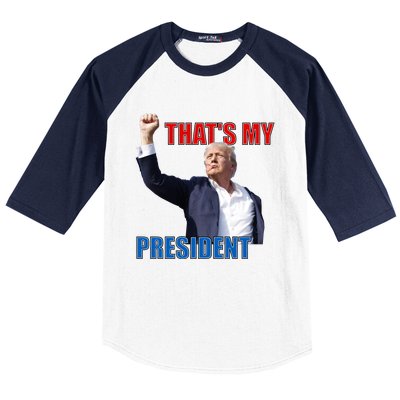 Thats My President Trump 2024 Donald Trump Survived Shooter Baseball Sleeve Shirt