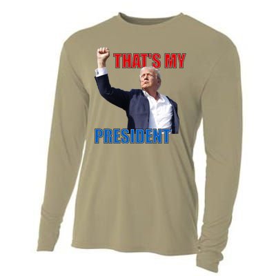 Thats My President Trump 2024 Donald Trump Survived Shooter Cooling Performance Long Sleeve Crew