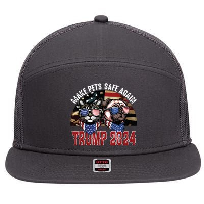 Trump Make Pets Safe Again Funny Save Our Pets Vote Trump 7 Panel Mesh Trucker Snapback Hat