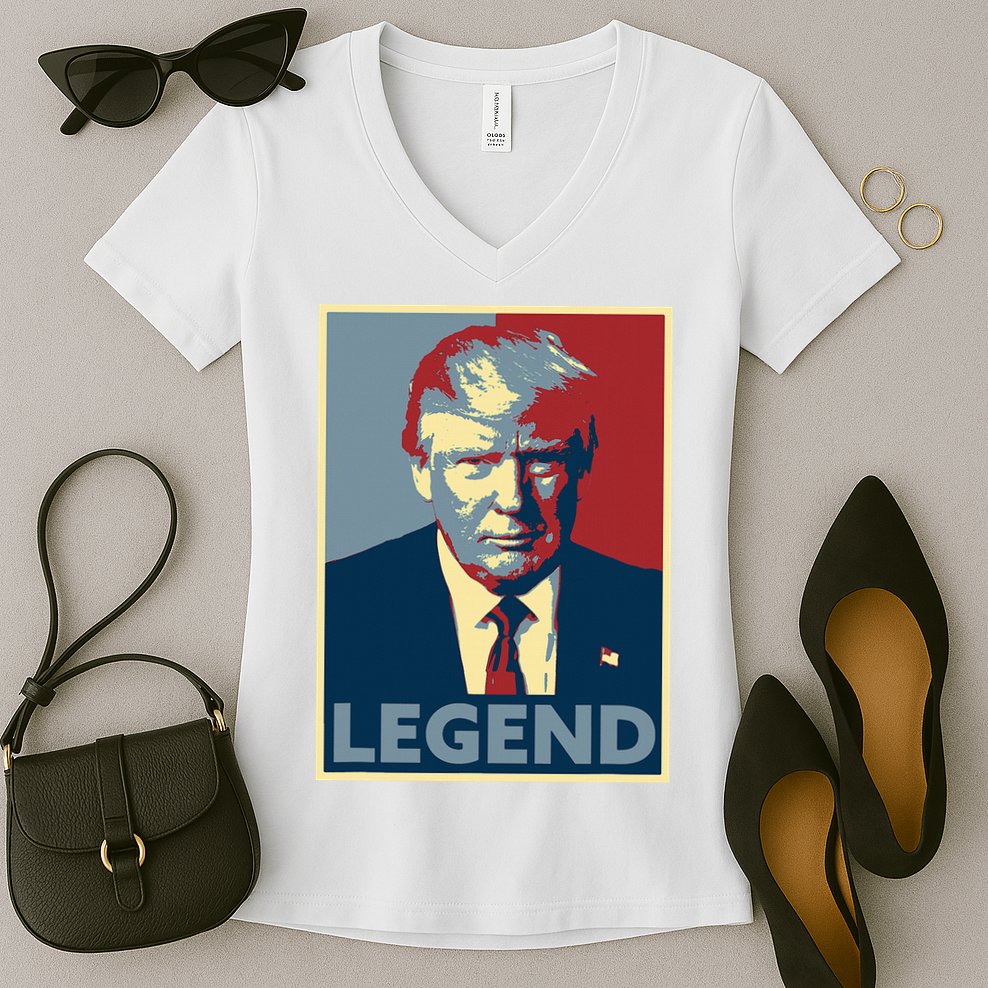 Trump Mugshot Poster The Mugshot Women's V-Neck T-Shirt
