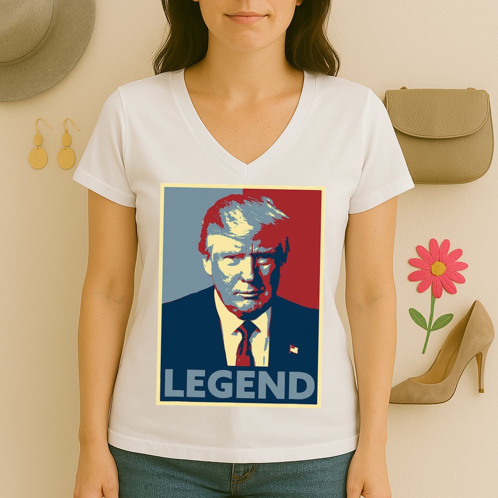 Trump Mugshot Poster The Mugshot Women's V-Neck T-Shirt