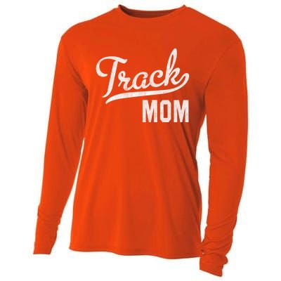 Track Mom Proud Track And Field Mom Gift Cooling Performance Long Sleeve Crew