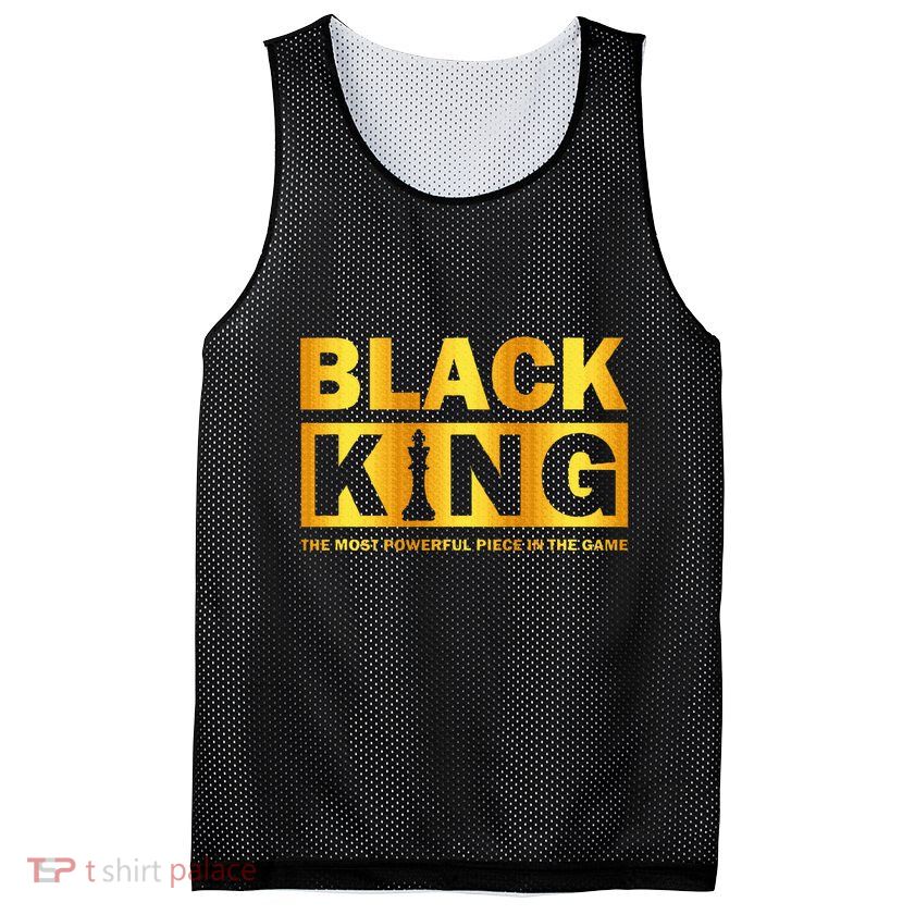 The most powerful piece in the game Black King Mesh Reversible Basketball Jersey Tank