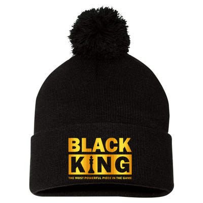 The most powerful piece in the game Black King Pom Pom 12in Knit Beanie