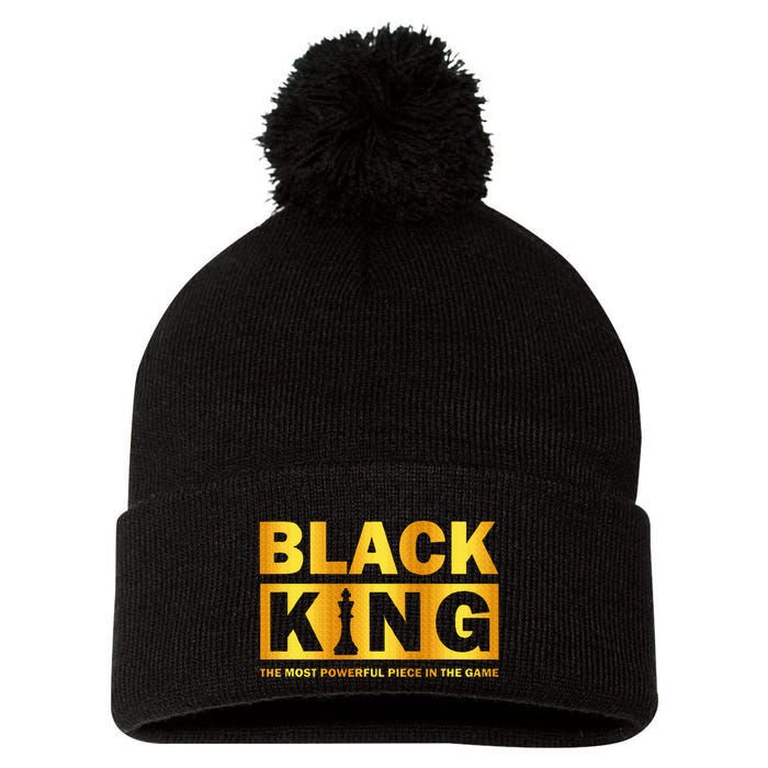 The most powerful piece in the game Black King Pom Pom 12in Knit Beanie