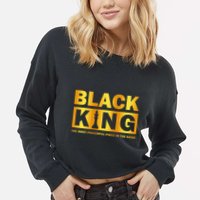 The most powerful piece in the game Black King Cropped Pullover Crew