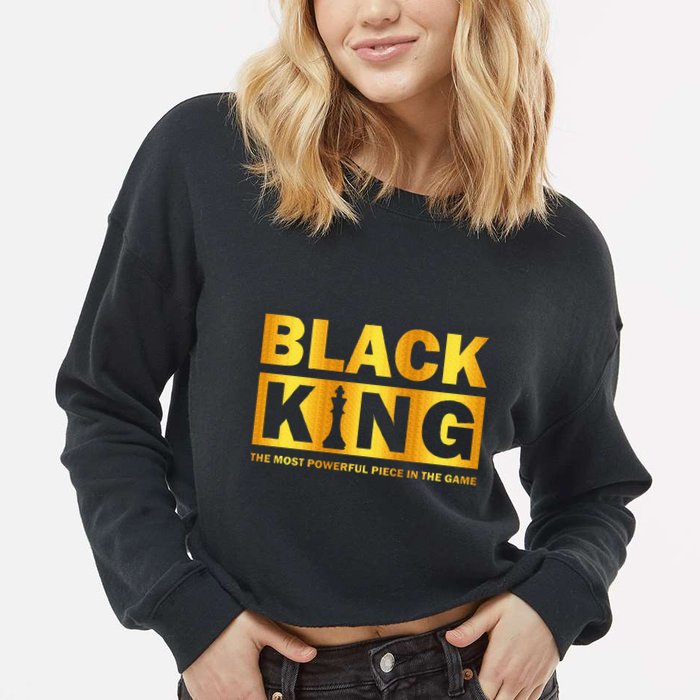The most powerful piece in the game Black King Cropped Pullover Crew