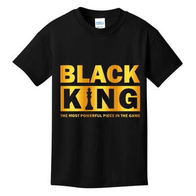 The most powerful piece in the game Black King Kids T-Shirt